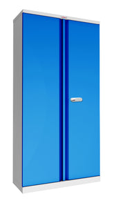 Phoenix SCL Series 2 Door 4 Shelf Steel Storage Cupboard Grey Body Blue Doors with Electronic Lock SCL1891GBE DD